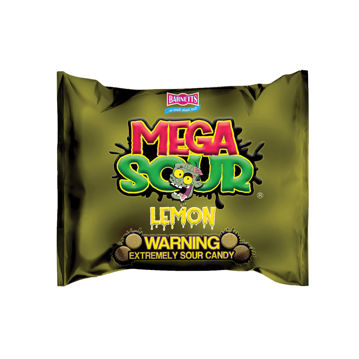 Barnett Sweets Mega Sour Candy Lemon 227g (1/2LB - Box of 9)