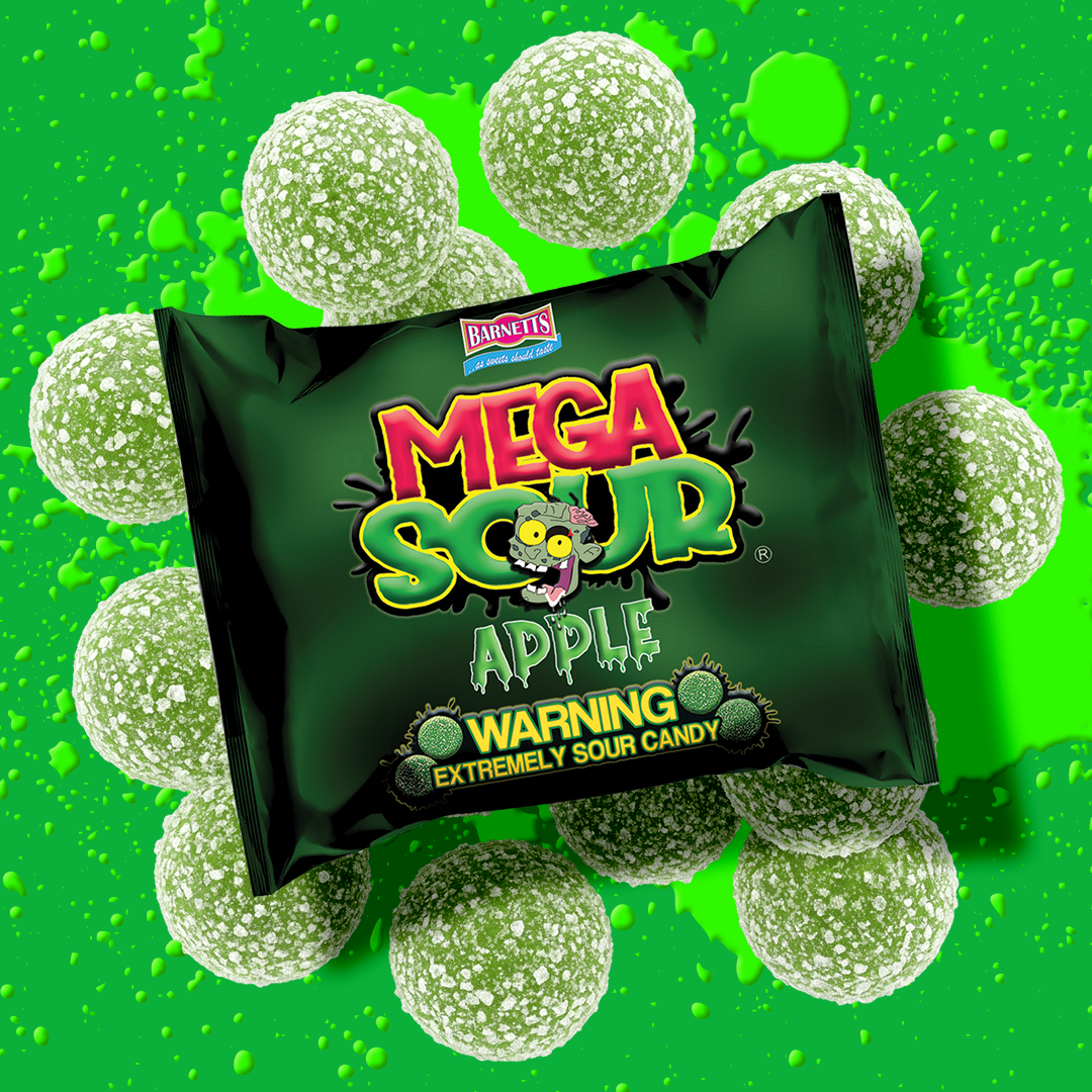 Barnett Sweets Mega Sour Candy Apple 454g (1Lb - Box of 6)