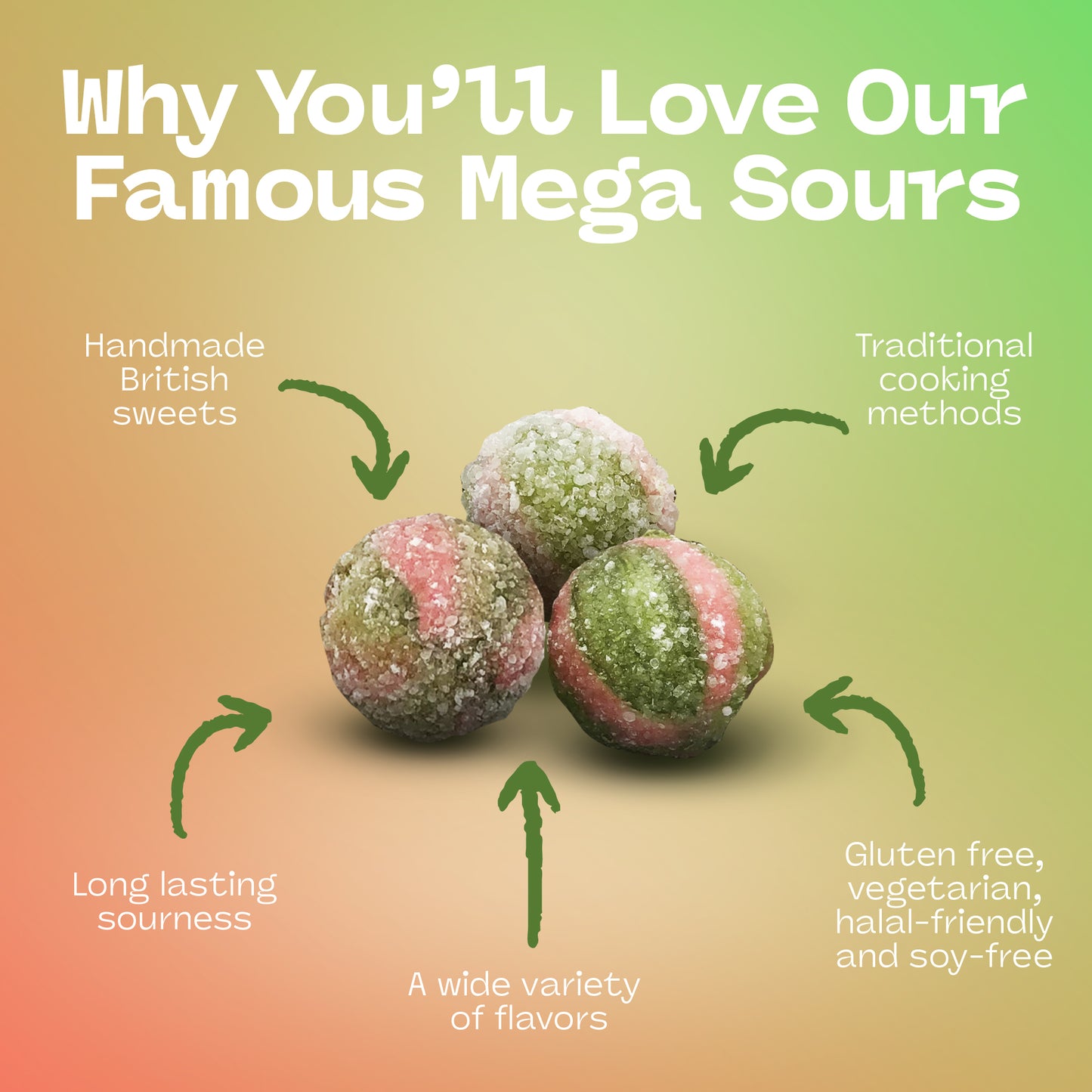 Barnett Sweets Mega Sour Candy Watermelon 104g (Box of 180)