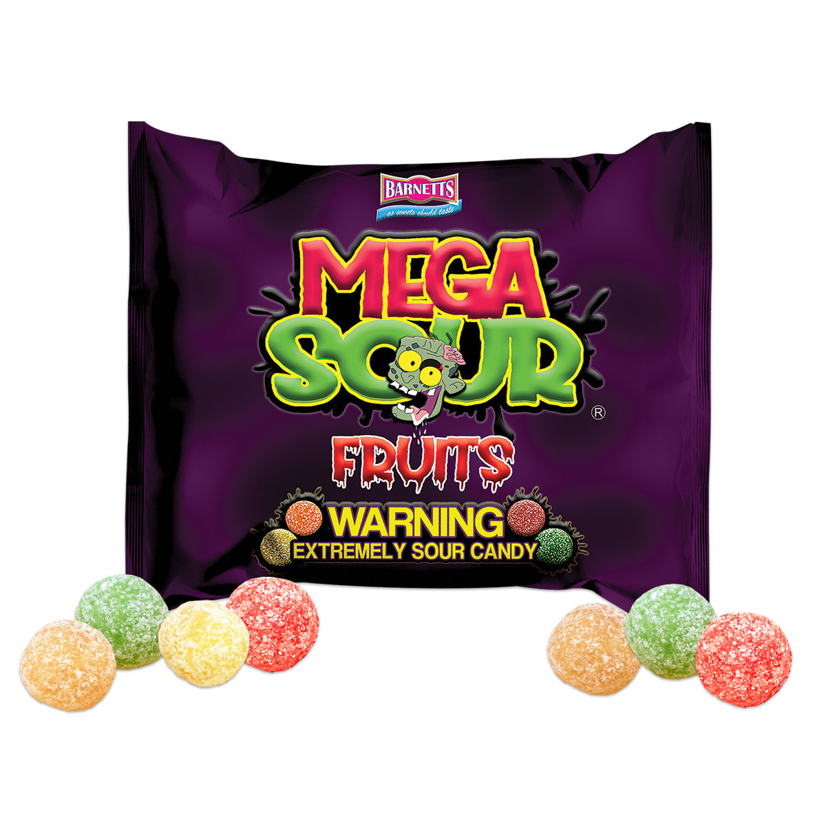 Barnett Sweets Mega Sour Candy Fruits 104g (Box of 12)