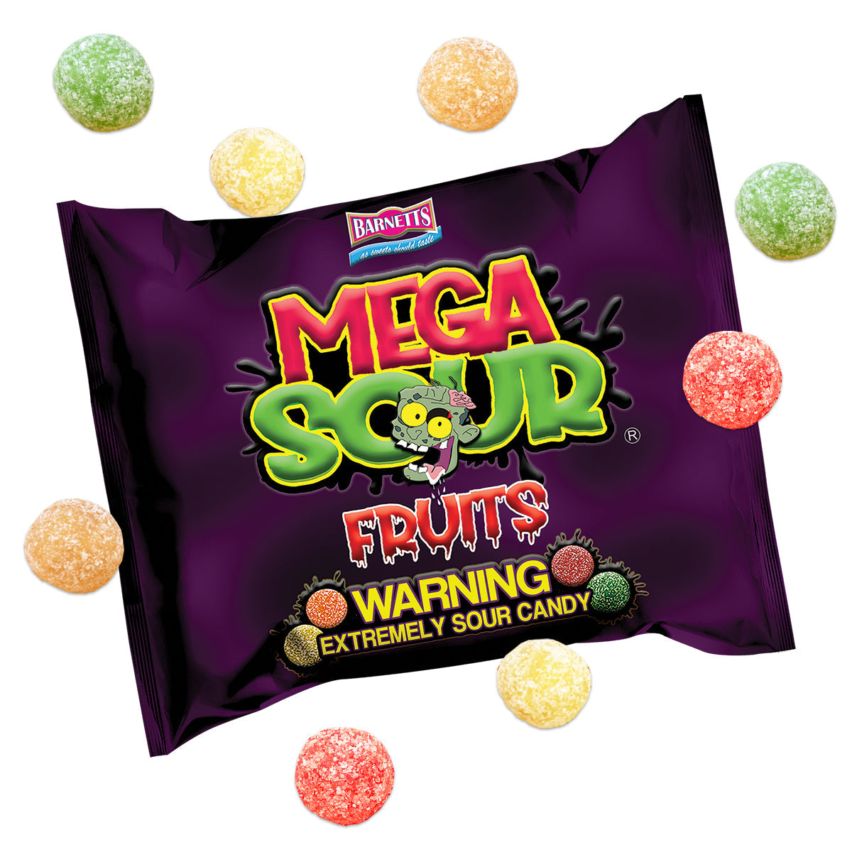 Barnett Sweets Mega Sour Candy Fruits 104g (Box of 12)