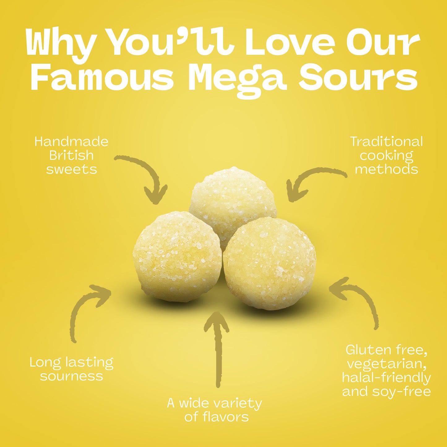 Barnett Sweets Mega Sour Candy Lemon 227g (1/2LB - Box of 9)