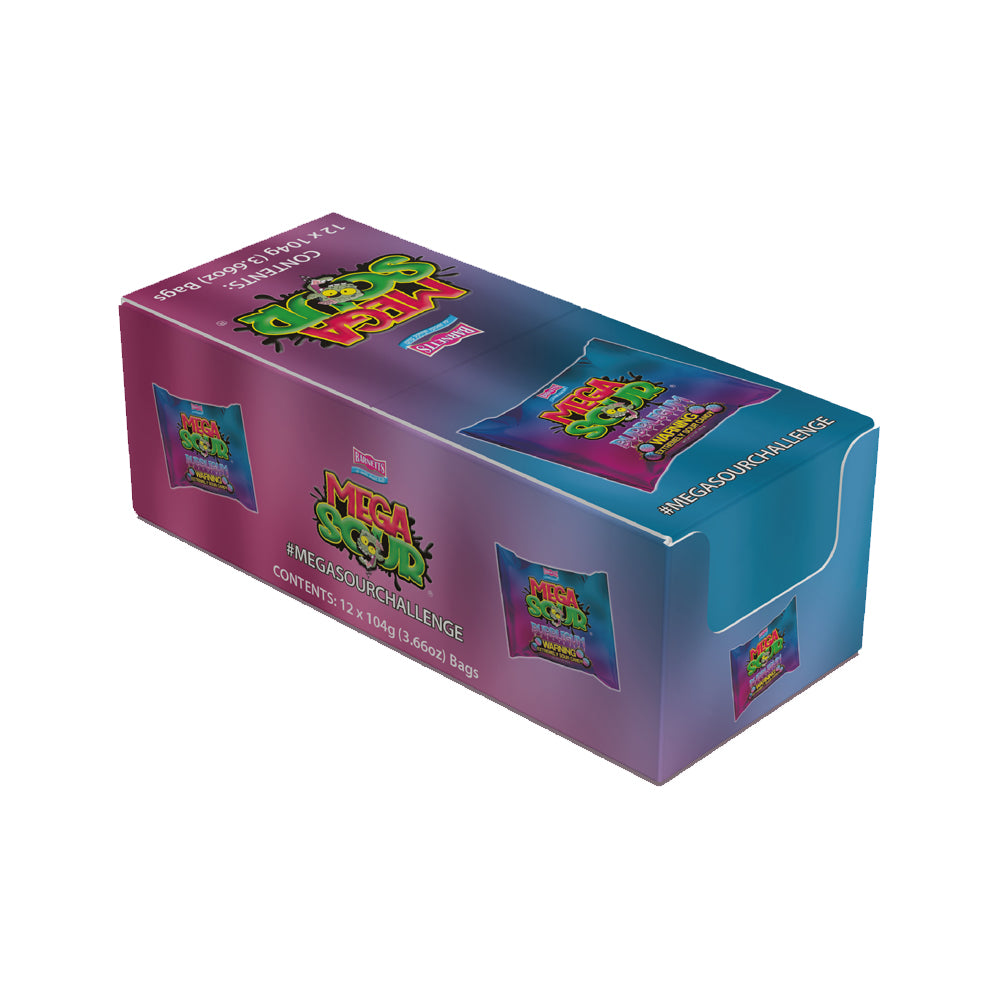 Barnett Sweets Mega Sour Candy Bubblegum 104g (Box of 12)