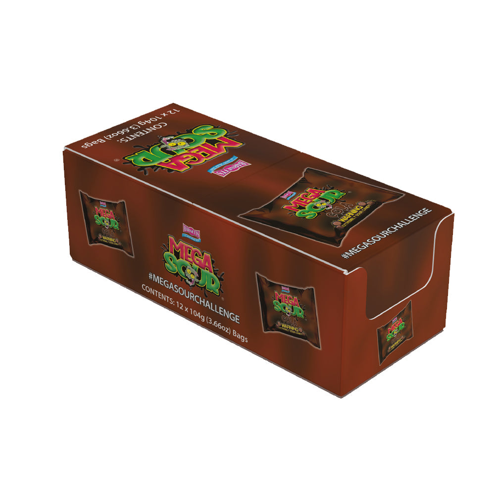 Barnett Sweets Mega Sour Candy Cola 104g (Box of 12)