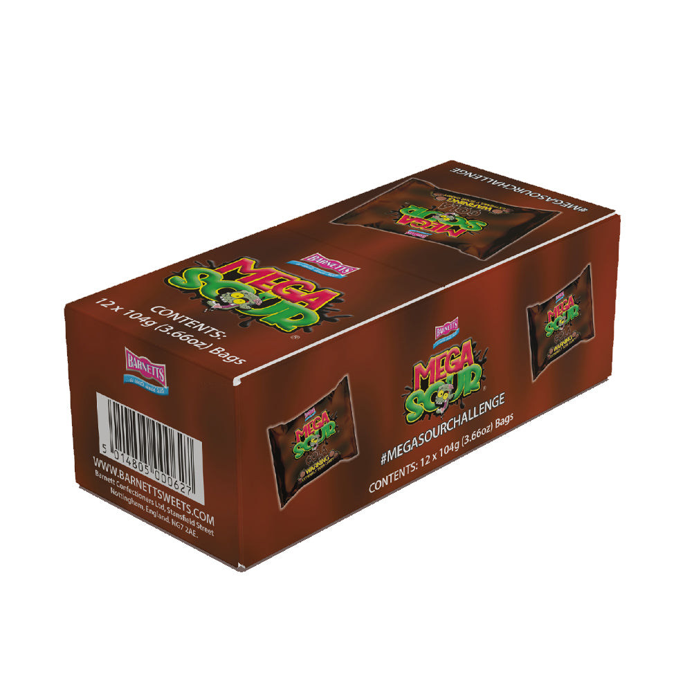 Barnett Sweets Mega Sour Candy Cola 104g (Box of 12)