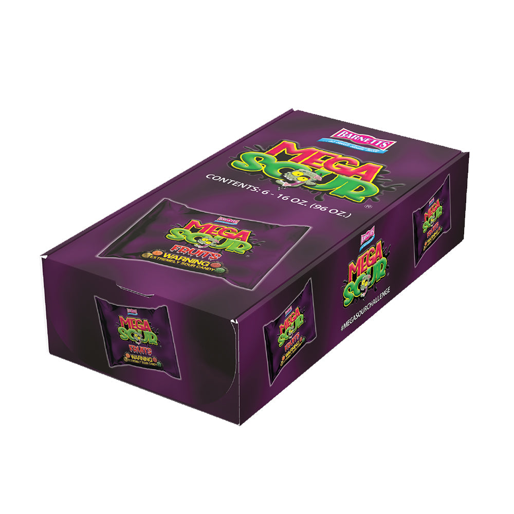 Barnett Sweets Mega Sour Candy Fruits 454g (1Lb - Box of 6)