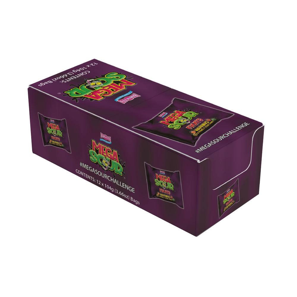 Barnett Sweets Mega Sour Candy Fruits 104g (Box of 12)