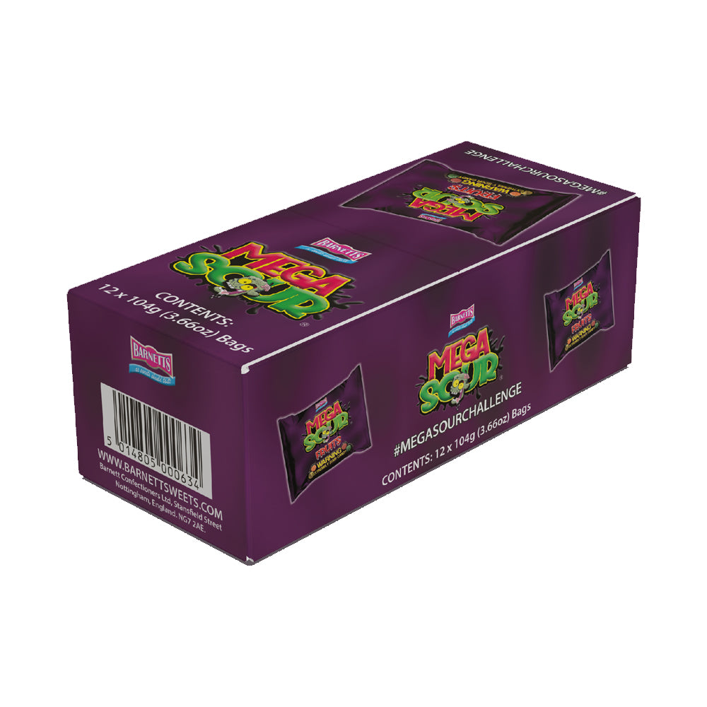 Barnett Sweets Mega Sour Candy Fruits 104g (Box of 12)