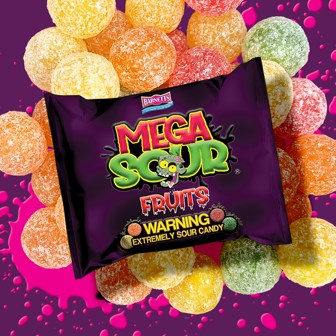 Barnett Sweets Mega Sour Candy Fruits 104g (Box of 12)