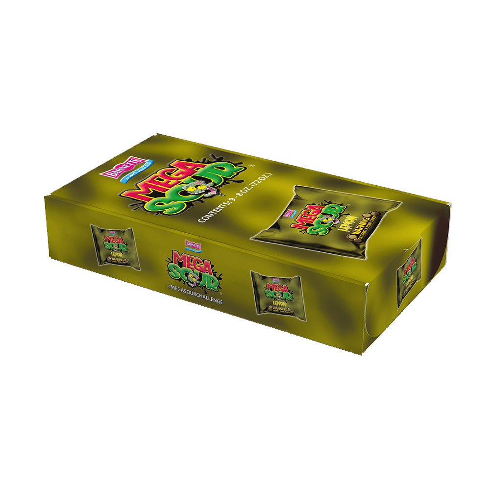 Barnett Sweets Mega Sour Candy Lemon 227g (1/2LB - Box of 9)