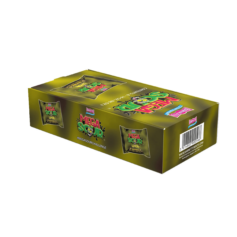 Barnett Sweets Mega Sour Candy Lemon 454g (1Lb - Box of 6)