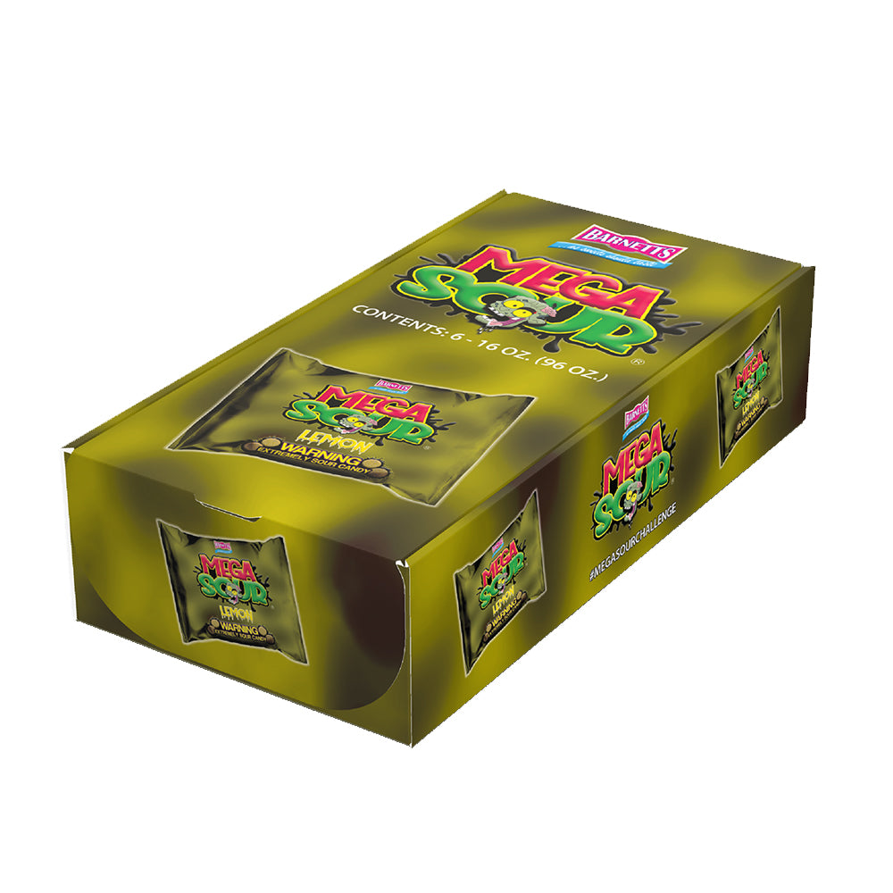 Barnett Sweets Mega Sour Candy Lemon 454g (1Lb - Box of 6)