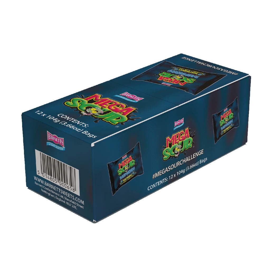 Barnett Sweets Mega Sour Candy Raspberry 104g (Box of 12)