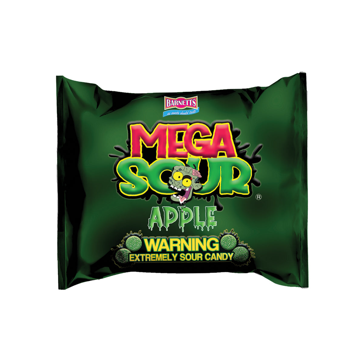 Barnett Sweets Mega Sour Candy Apple 454g (1Lb - Box of 6)