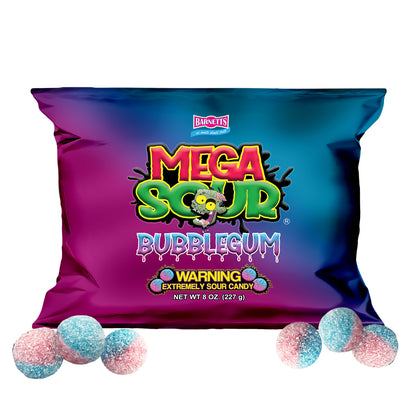 Barnett Sweets Mega Sour Candy Bubblegum 227g (1/2LB - Box of 9)