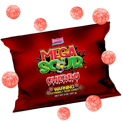 Barnett Sweets Mega Sour Candy Cherry 227g (1/2LB - Box of 9)