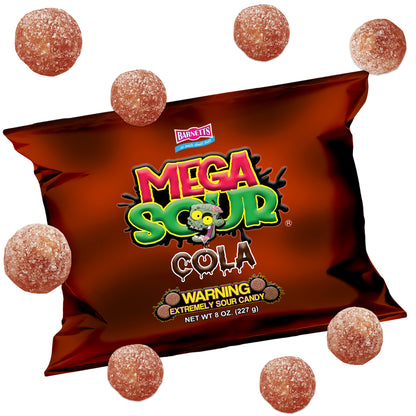 Barnett Sweets Mega Sour Candy Cola 227g (1/2LB - Box of 9)