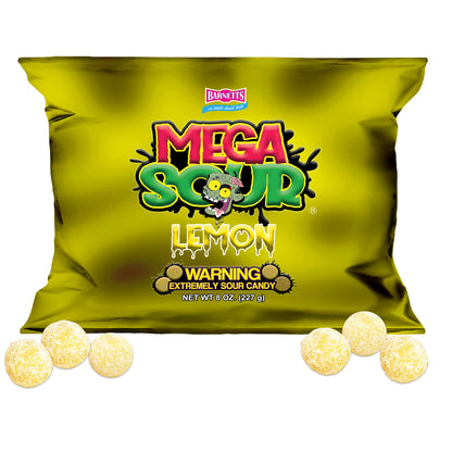Barnett Sweets Mega Sour Candy Lemon 227g (1/2LB - Box of 9)