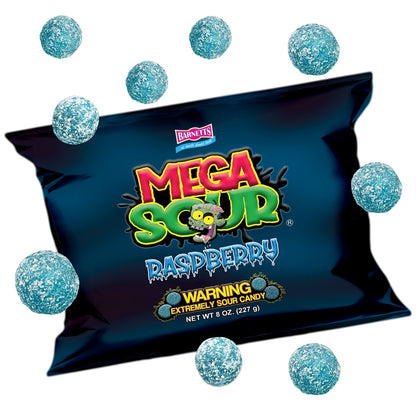Barnett Sweets Mega Sour Candy Raspberry 227g (1/2LB - Box of 9)