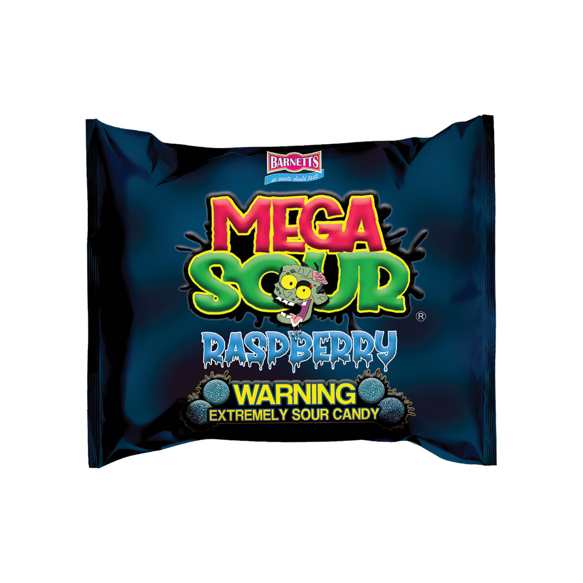 Barnett Sweets Mega Sour Candy Raspberry 104g (Box of 12)