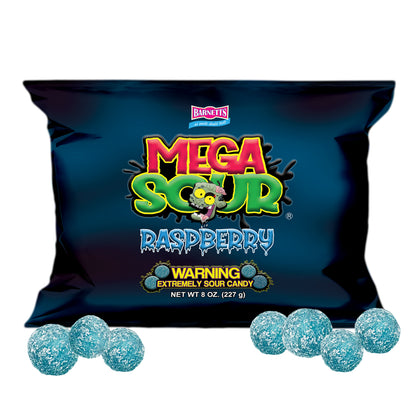 Barnett Sweets Mega Sour Candy Raspberry 227g (1/2LB - Box of 9)