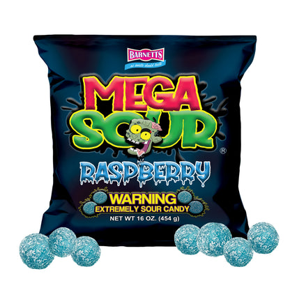 Barnett Sweets Mega Sour Candy Raspberry 454g (1Lb - Box of 6)