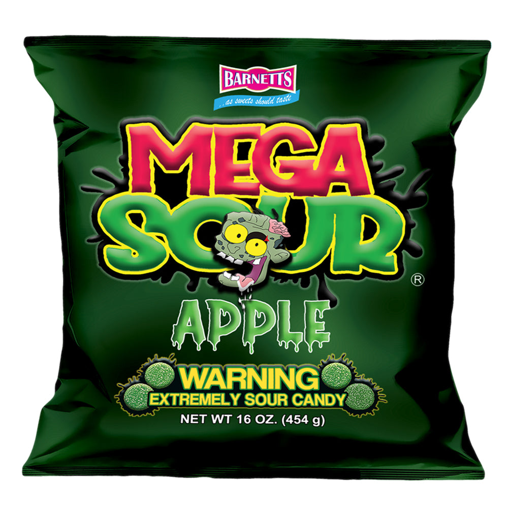 Barnett Sweets Mega Sour Candy Apple 454g (1Lb - Box of 6)