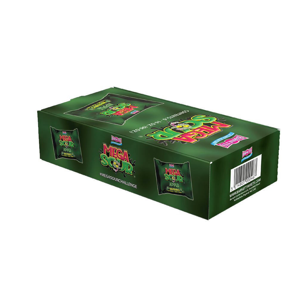 Barnett Sweets Mega Sour Candy Apple 454g (1Lb - Box of 6)