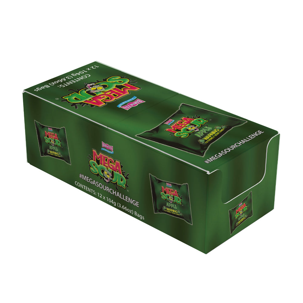 Barnett Sweets Mega Sour Candy Apple 104g (Box of 12)