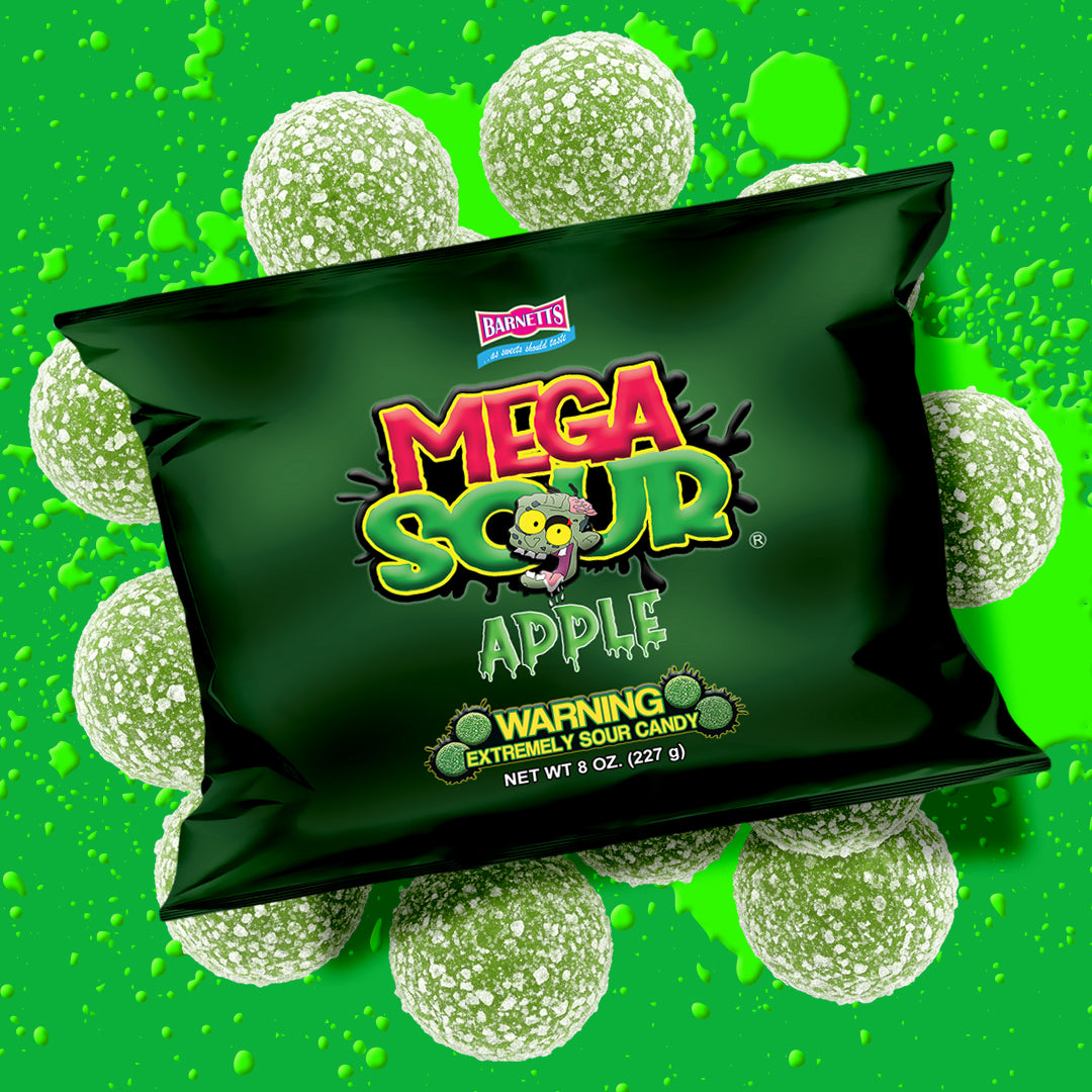 Barnett Sweets Mega Sour Candy Apple 227g (1/2LB - Box of 9)