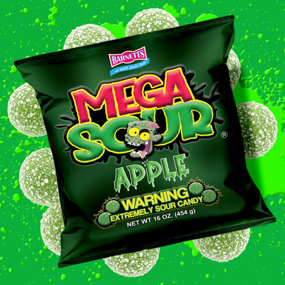 Barnett Sweets Mega Sour Candy Apple 454g (1Lb - Box of 6)