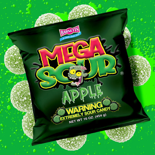 Barnett Sweets Mega Sour Candy Apple 454g (1Lb - Box of 6)