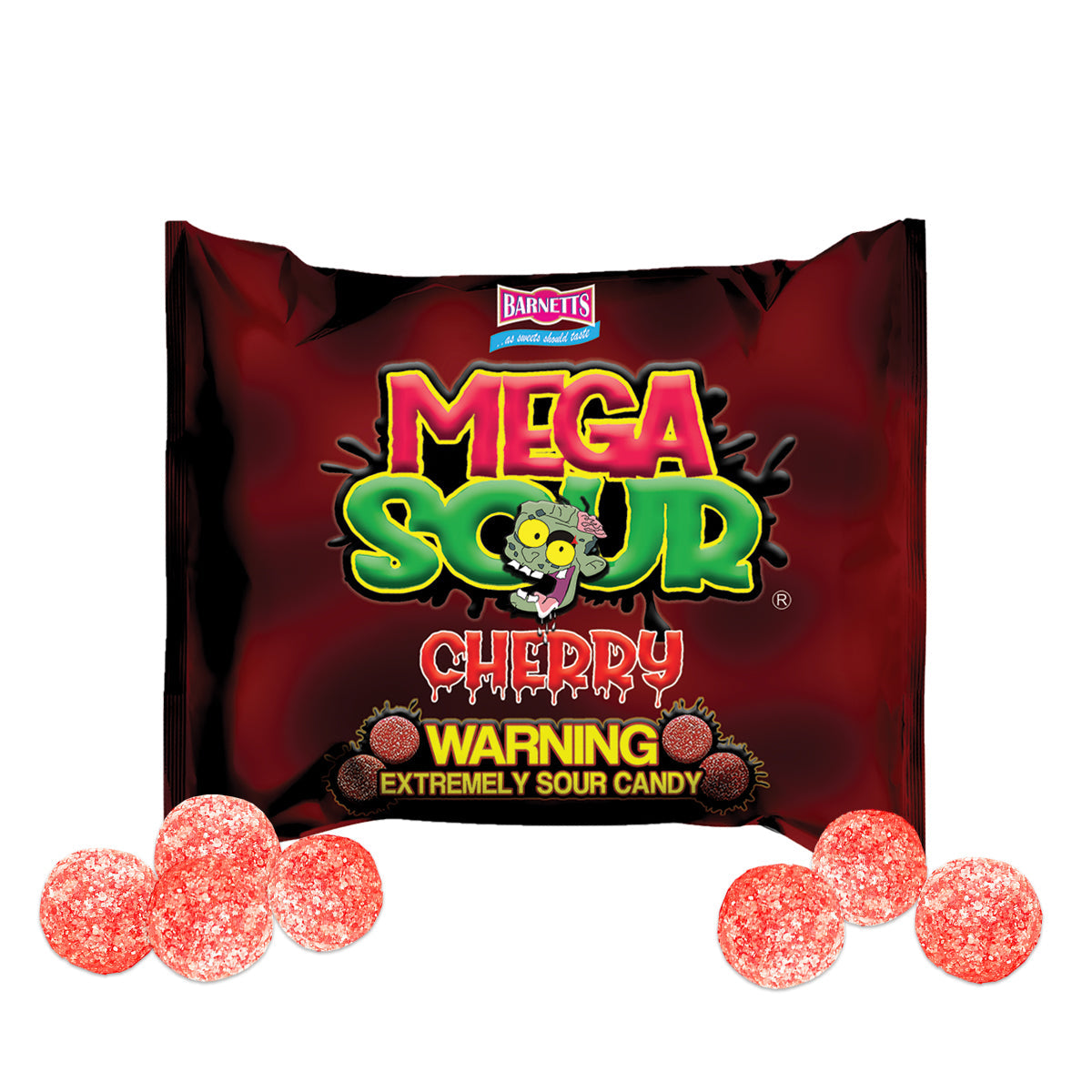 Barnett Sweets Mega Sour Candy Cherry 104g (Box of 180)