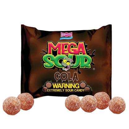 Barnett Sweets Mega Sour Candy Cola 104g (Box of 180 Bags)