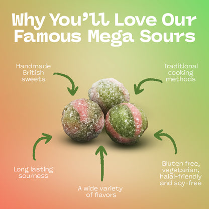 Barnett Sweets Mega Sour Candy Watermelon 104g (Box of 12)