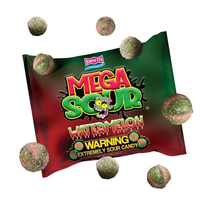 Barnett Sweets Mega Sour Candy Watermelon 104g (Box of 180)