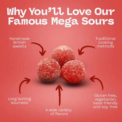 Barnett Sweets Mega Sour Candy Cherry 454g (1Lb - Box of 6)