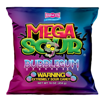 Barnett Sweets Mega Sour Candy Bubblegum 454g (1Lb - Box of 6)