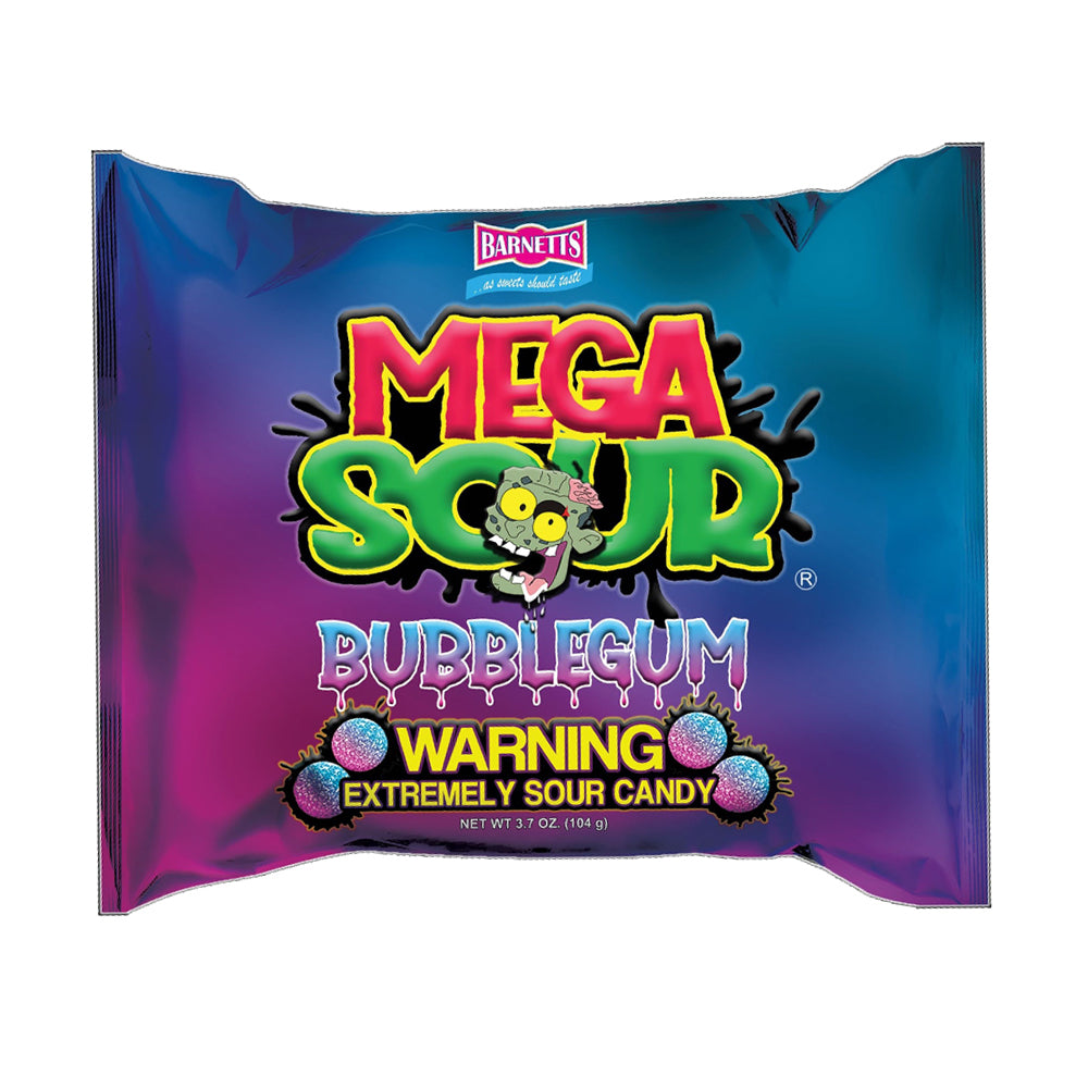Barnett Sweets Mega Sour Candy Bubblegum 104g (Box of 12)