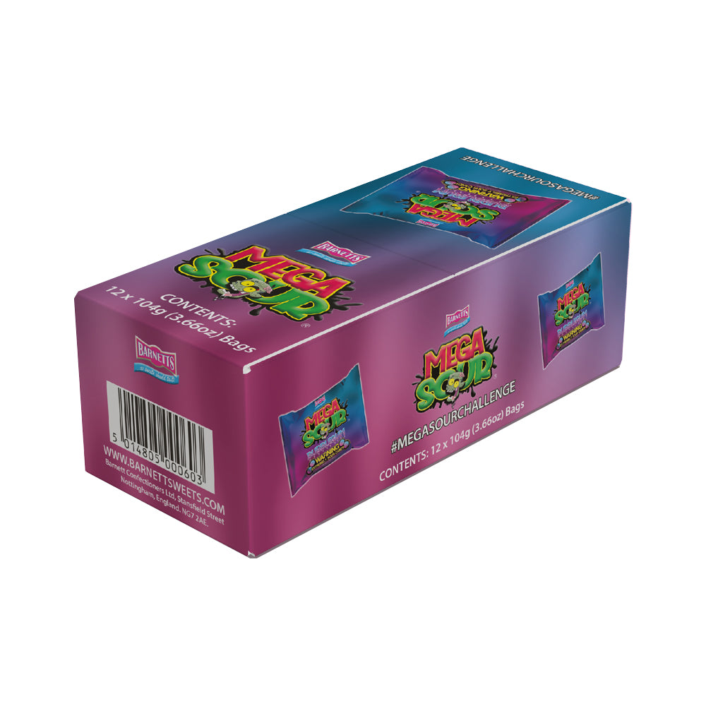 Barnett Sweets Mega Sour Candy Bubblegum 104g (Box of 12)