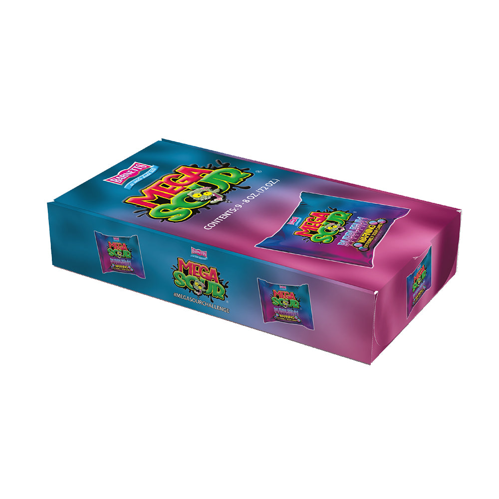 Barnett Sweets Mega Sour Candy Bubblegum 104g (Box of 12)
