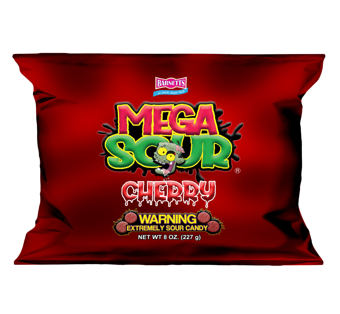 Barnett Sweets Mega Sour Candy Cherry 227g (1/2LB - Box of 9)