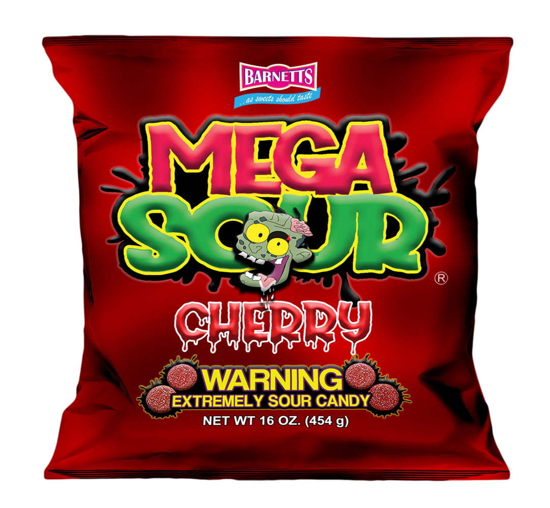 Barnett Sweets Mega Sour Candy Cherry 454g (1Lb - Box of 6)