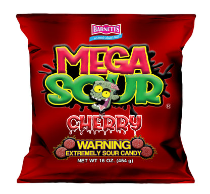 Barnett Sweets Mega Sour Candy Cherry 454g (1Lb - Box of 6)