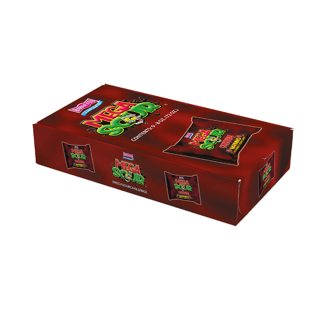 Barnett Sweets Mega Sour Candy Cherry 227g (1/2LB - Box of 9)