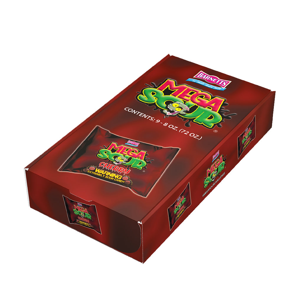 Barnett Sweets Mega Sour Candy Cherry 227g (1/2LB - Box of 9)
