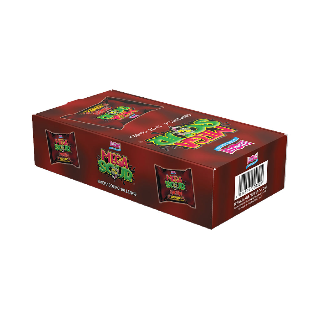 Barnett Sweets Mega Sour Candy Cherry 454g (1Lb - Box of 6)