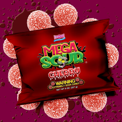 Barnett Sweets Mega Sour Candy Cherry 227g (1/2LB - Box of 9)