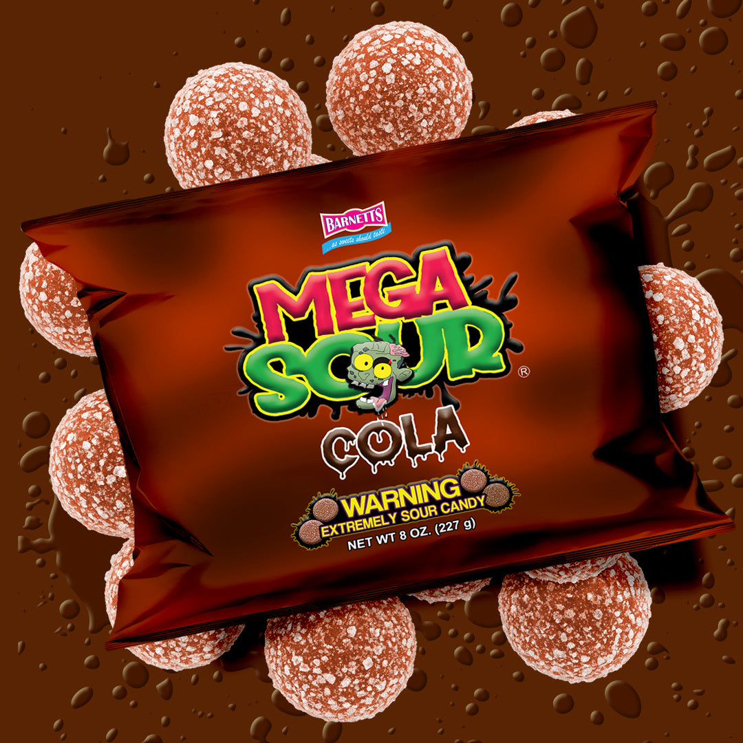 Barnett Sweets Mega Sour Candy Cola 227g (1/2LB - Box of 9)