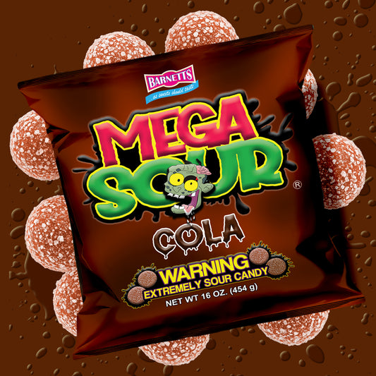 Barnett Sweets Mega Sour Candy Cola 454g (1Lb - Box of 6)
